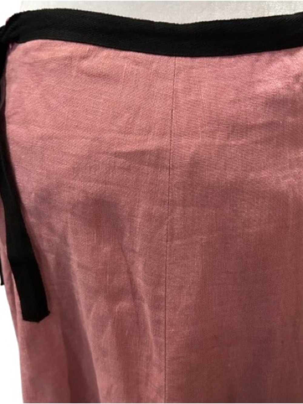 Karen Kane 100% Linen A-line Midi Skirt Pink Black Sequin Whimsigoth Size 10 - Picture 10 of 11